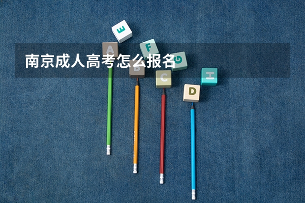 南京成人高考怎么报名