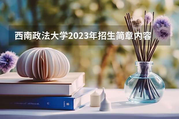 西南政法大学2023年招生简章内容 招生条件怎么样