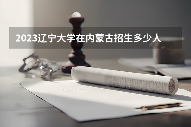 2023辽宁大学在内蒙古招生多少人