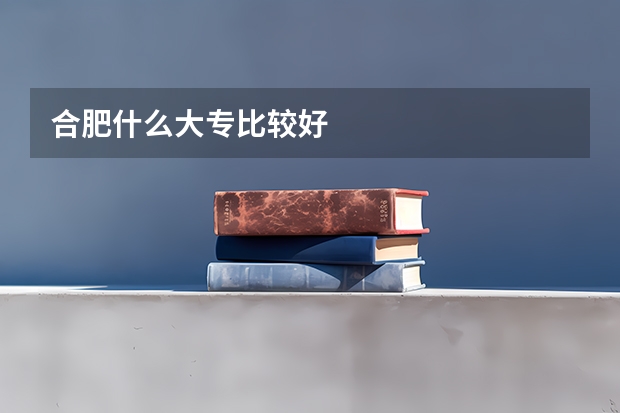 合肥什么大专比较好