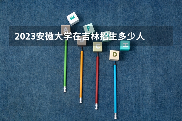 2023安徽大学在吉林招生多少人