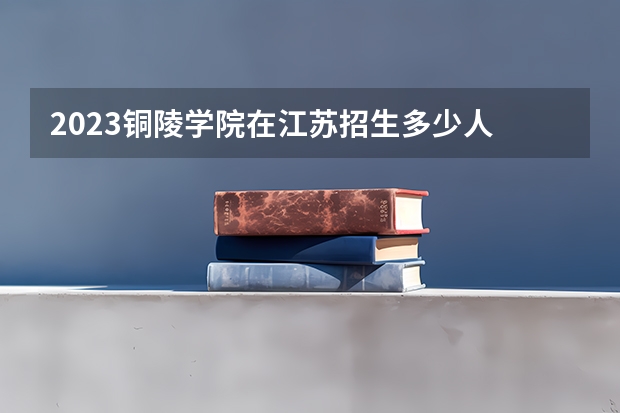 2023铜陵学院在江苏招生多少人