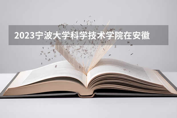 2023宁波大学科学技术学院在安徽招生多少人