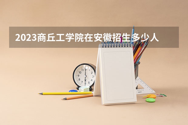 2023商丘工学院在安徽招生多少人