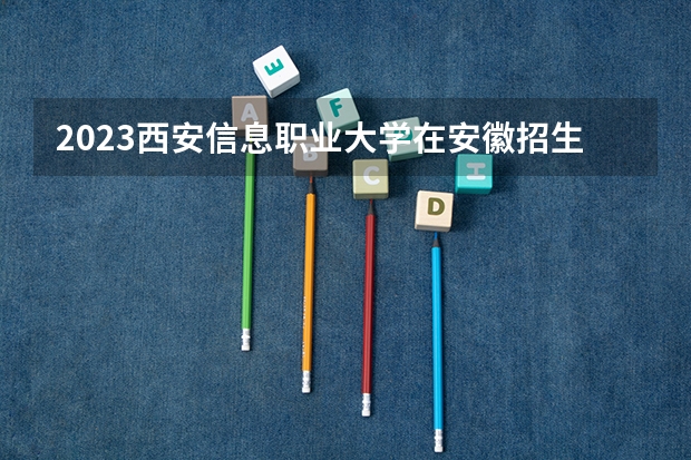 2023西安信息职业大学在安徽招生多少人