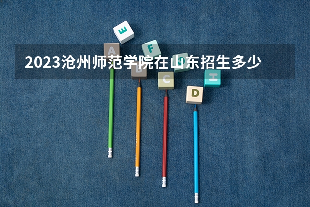2023沧州师范学院在山东招生多少人