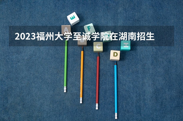 2023福州大学至诚学院在湖南招生多少人