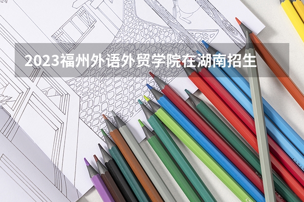 2023福州外语外贸学院在湖南招生多少人