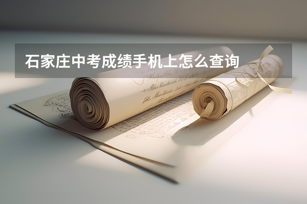 石家庄中考成绩手机上怎么查询