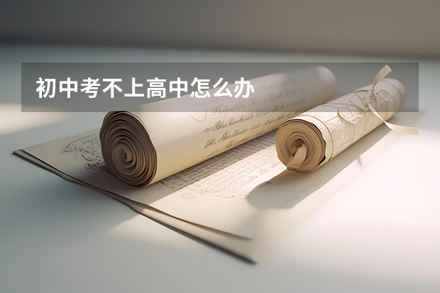 初中考不上高中怎么办