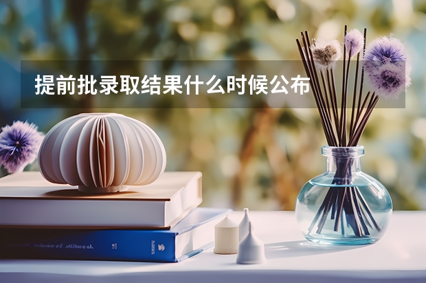 提前批录取结果什么时候公布