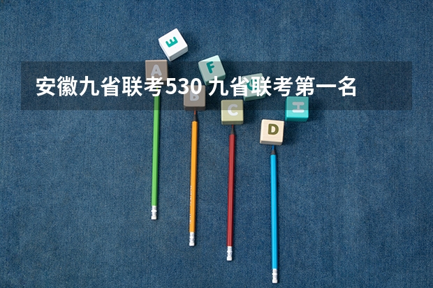 安徽九省联考530 九省联考第一名是谁