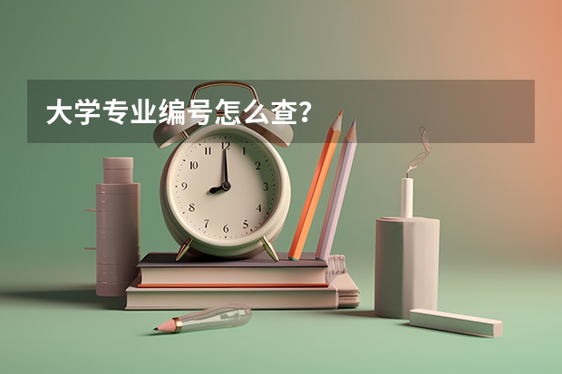 大学专业编号怎么查？