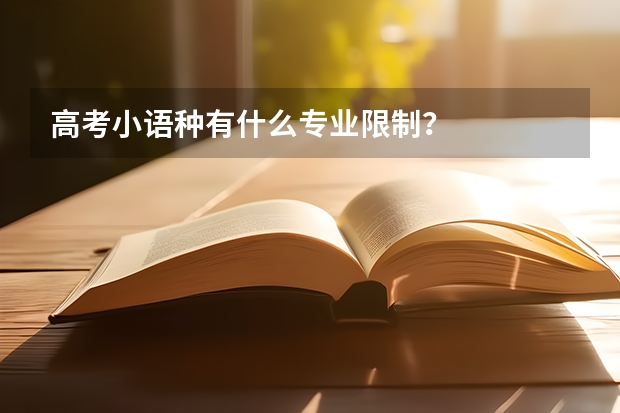高考小语种有什么专业限制?